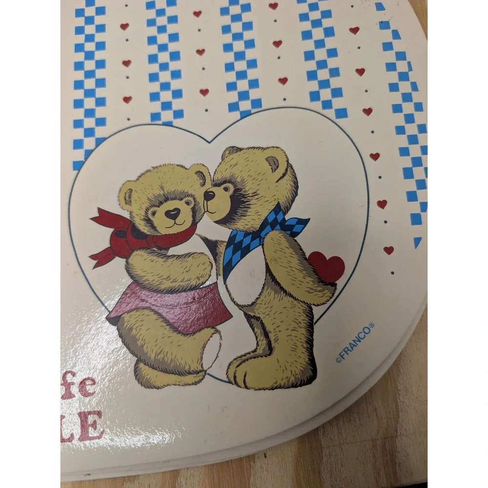 Vintage FRANCO Lot Of 3 Teddy Bear Love Makes Life Bearable Placemat 17x11 Retro